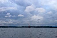 Proceeding along Northunberland Channel, I liked the clouds over Nanaimo's forest products industrial area.