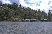 Pender Harbor is a big place with lots of docks and boathouses and little marinas.