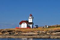 Patos Island Lighthouse under repair.