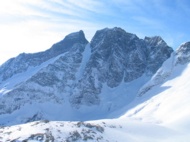 Thursday, 3-11-2004  Ice climbing, rock climbing, heli-skiing; the Monashees near Frigg glacier have it all.